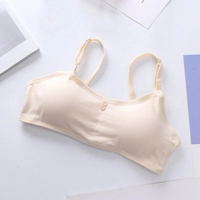 Developing Period Bra For Girls Cotton Sponge Pad Underwear Teen Junior High School Students Adjustable Sports Leisure Lingerie