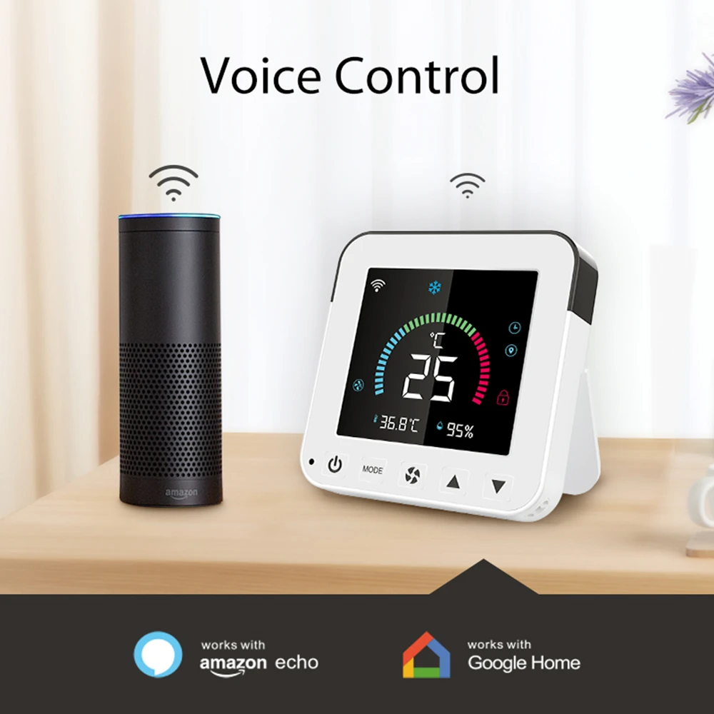 WiFi Air Conditioner Thermostat USB Power IR Temperature Humidity LCD Touch Screen Infrared Controller For Google Home Alexa
