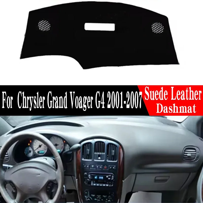 

Для Chrysler Grand Voyager G4 2001-2007: Нескользящий коврик на приборную панель, солнцезащитный чехол, замшевая кожа, для леворульных авто