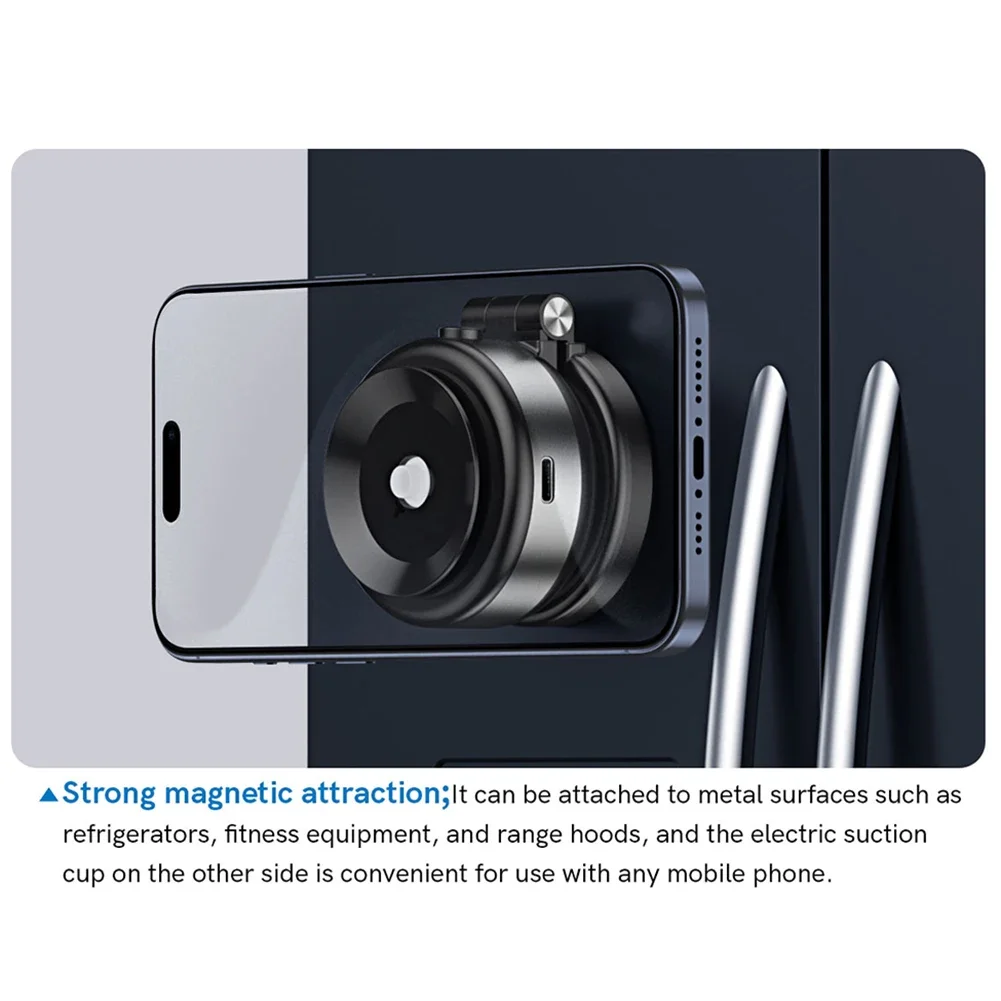 Electric Vacuum Magnetic Car Mount Stand for Cell Phone 360° Rotation Strong Suction Cup for iPhone 14 15 16 Hands-Free Holder
