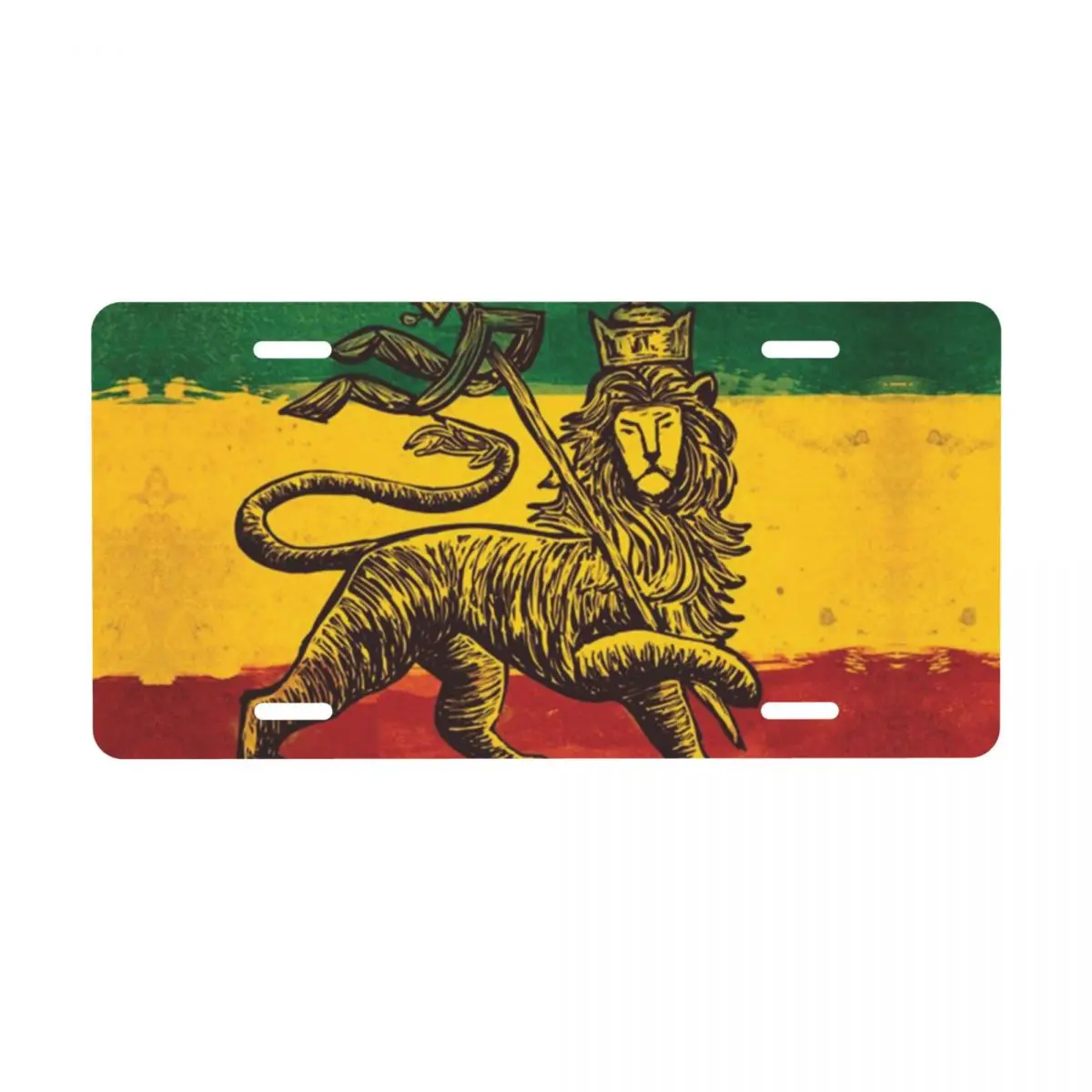 Jamaican Rasta Flag License Plate Cover Jamaica Pride Aluminum Metal Novelty Decorative Car License Plate Vanity Tag 6 X 12 Inch