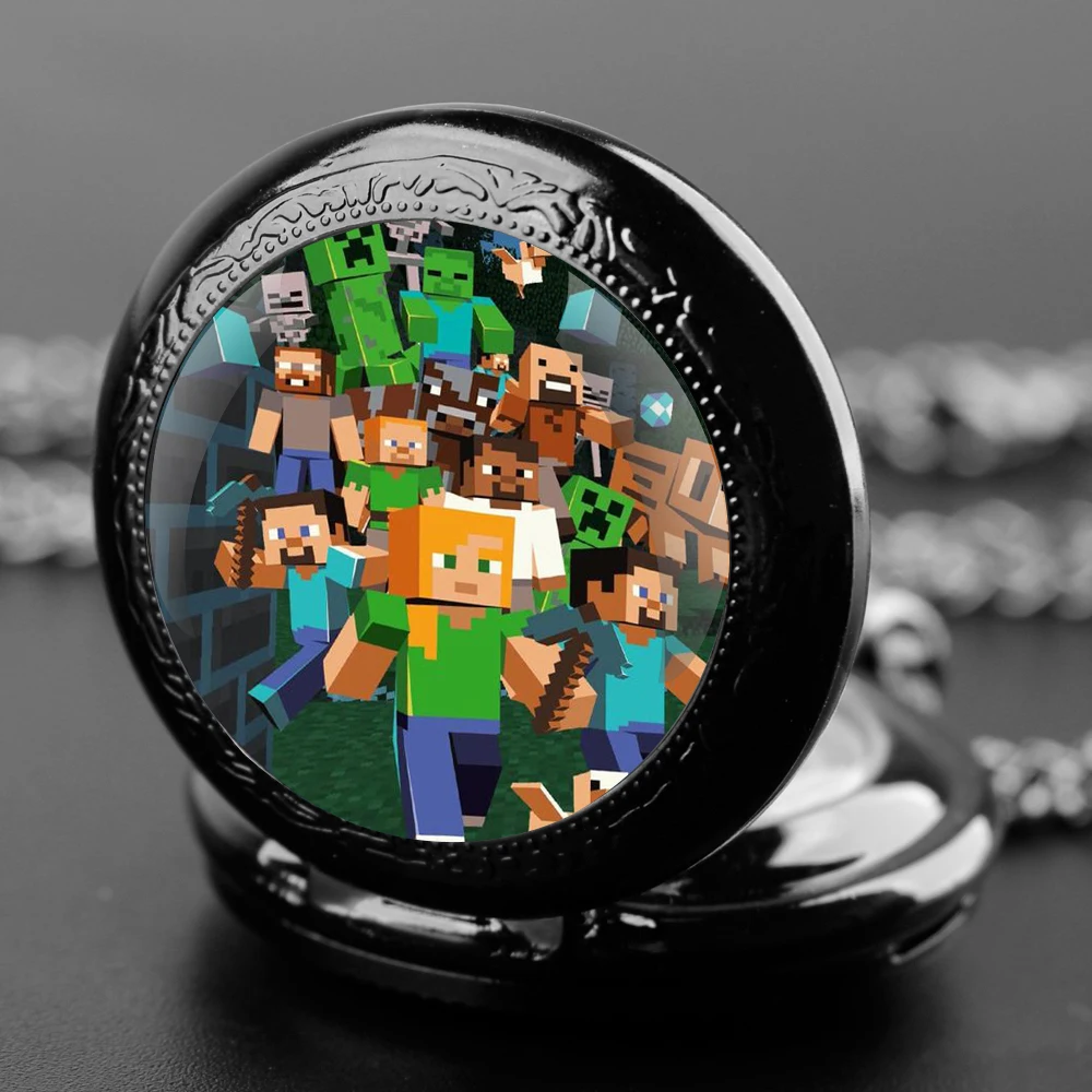 Cartoon Game Vintage Quartz Pocket Chain Watch Necklace Watches For Men Kids Birthday Unique Gifts Mens Pocket Watches