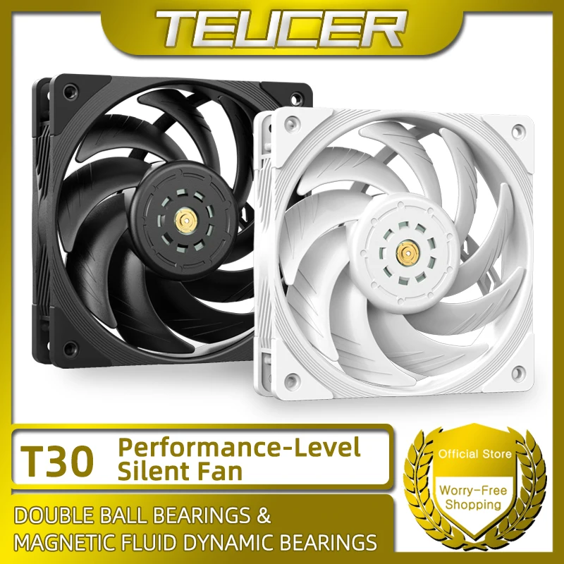 

Охлаждающий вентилятор для ПК серии TEUCER T30, версия с высоким ветровым давлением, корпус с ШИМ-динамическим балансом, радиатор с водяным охлаждением, вентиляторы процессора