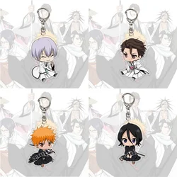 Original Anime Bleach Acrylic Keychain HD Q Edition Cartoon Characte Figurines Kurosaki Ichigo Ishida Uryuu Kuchiki Gift For Fan