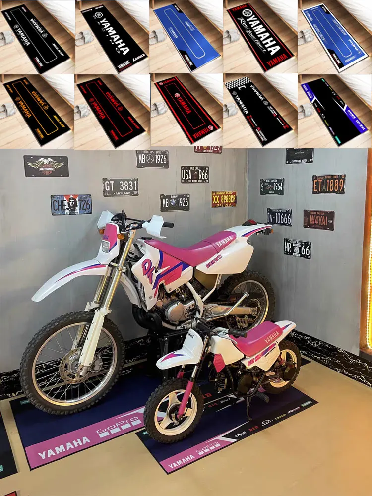 

Garage Mat Motorcycle Carpet Racing Moto Display for Yamaha Anti-slip Floor Decoration Rug Polyester Display Carpet Home Decor