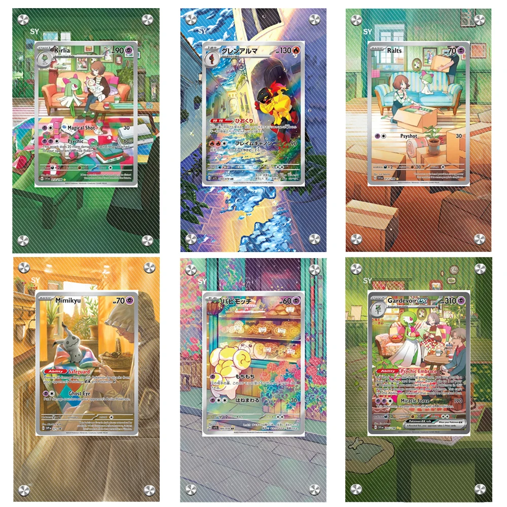 

Аниме Pokemon Sv1S Gardevoir Armarouge Fidough Collection, витрина для игровых карт, акриловая расширенная карта для рисования, кирпич, подарок