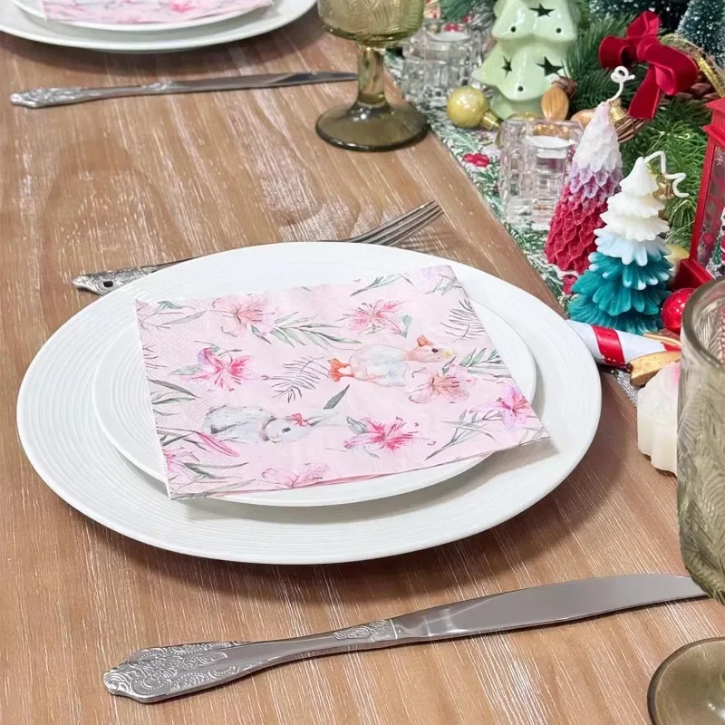 20 pezzi 33 cm 2 strati nuovo elemento pasquale stampato tovaglioli per feste coniglio anatra carta pieghevole stampata a colori carta decoupage fai da te