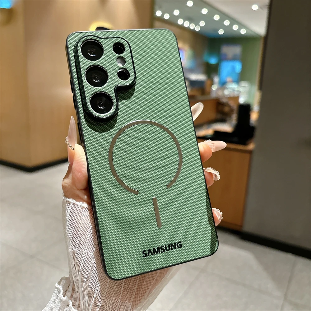 Vintage Leather Magnetic Case For Samsung Galaxy S26 Ultra S25 S24 S23 S22 Plus FE A16 A17 A26 A36 A56 A27 A37 For Magsafe Cover