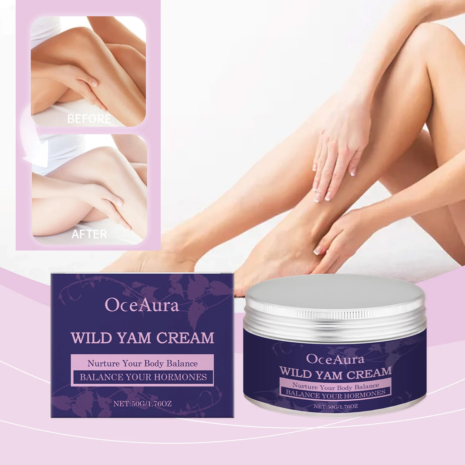 야생 참마 크림 - 여성의 천연 호르몬 균형 - 식물성 에스트로겐이 풍부한 포뮬러 - 갱년기 증상 완화 및 여성 건강 지원