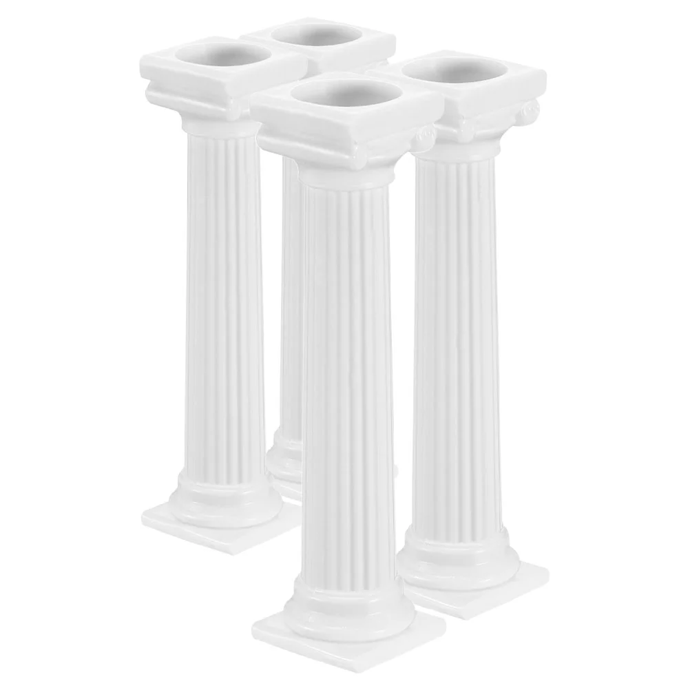 4 Pcs Roman Column Support Rod Wedding Cake Stands Decorative Columns Cylinder Pillar Supports for Stacking Multi-layer