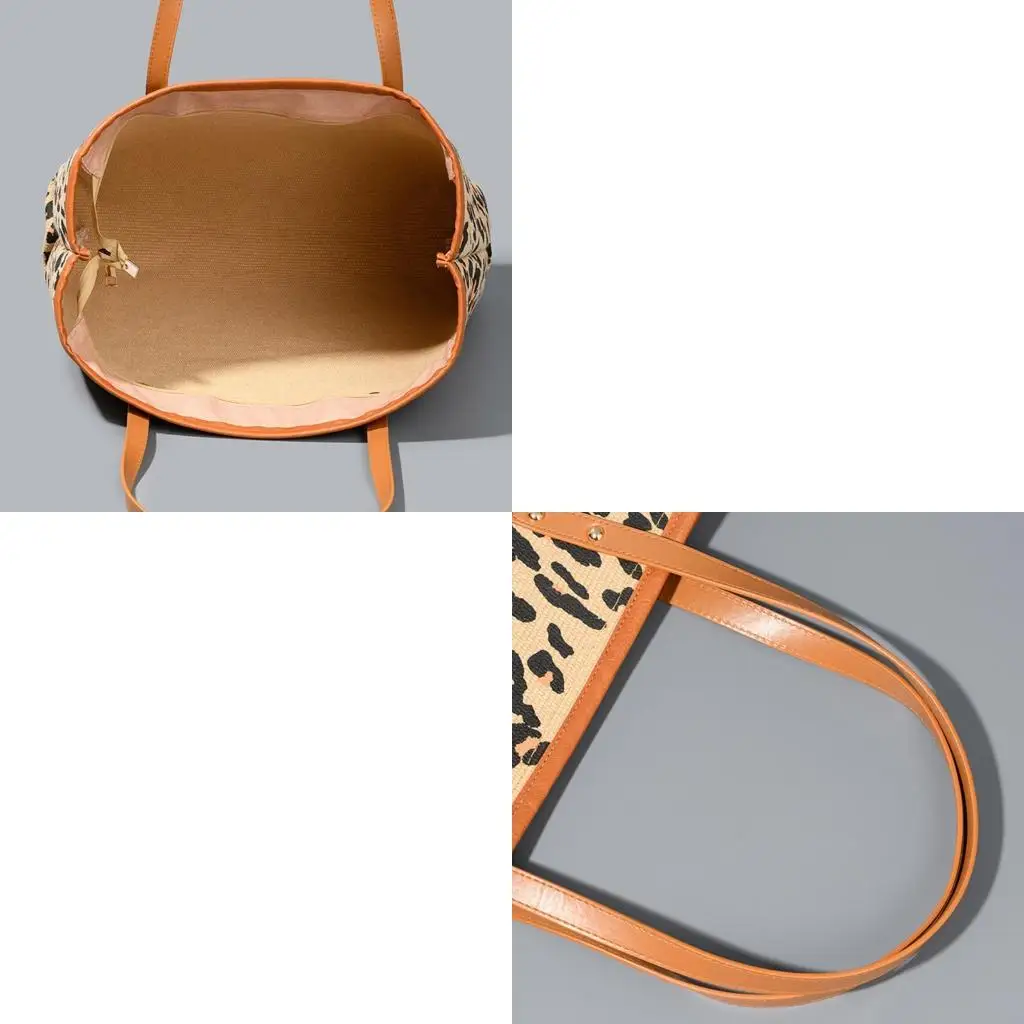 

Trendy Leopard Print Beach Bag With Spacious Interior Easy To Carry Shoulder Bags Casual Holiday Handbag For Daily Use