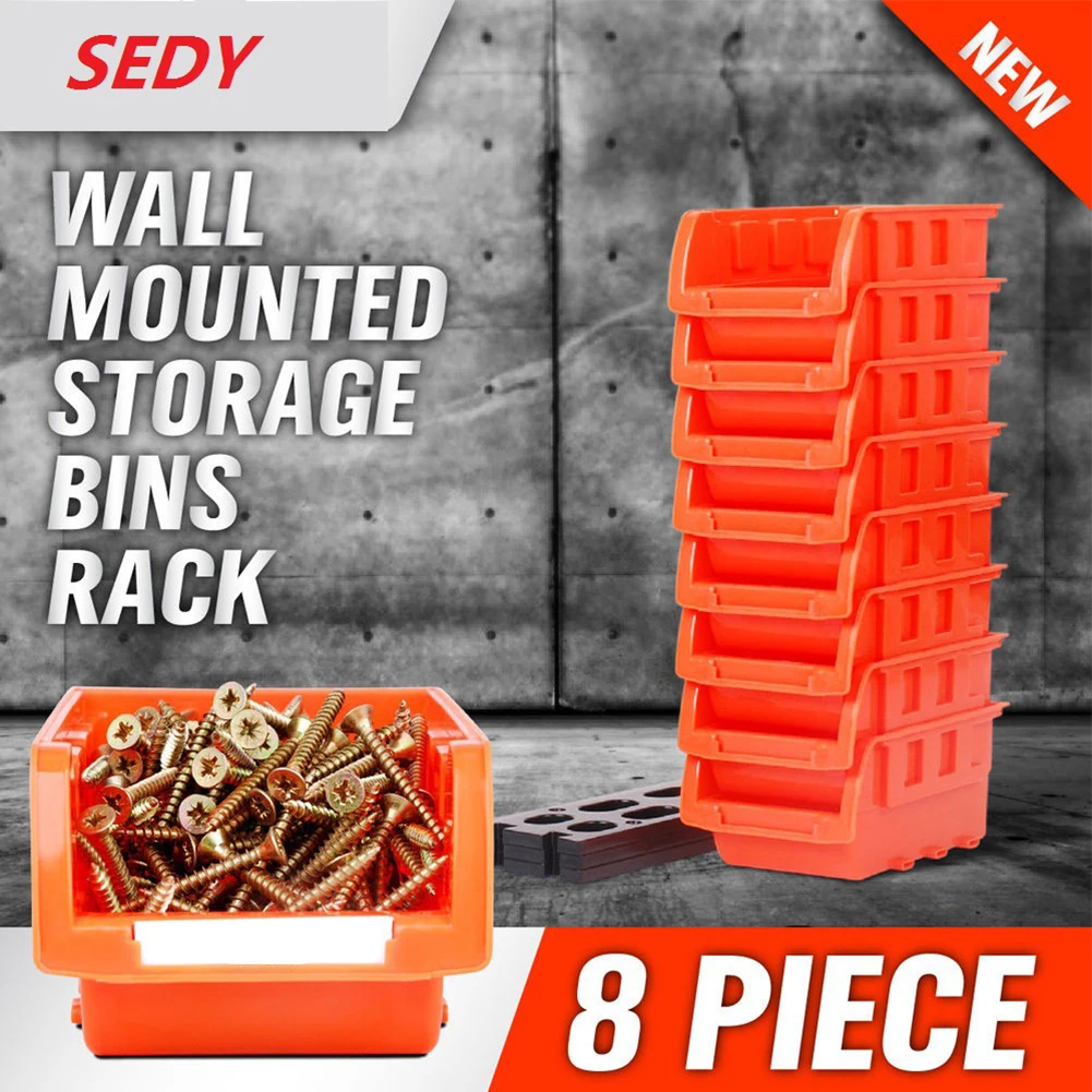 

Backplate Nestable Organiser System Storage Boxes Set Tooling Storage 16*10.5*7.5cm 8PCS Accessories Durability