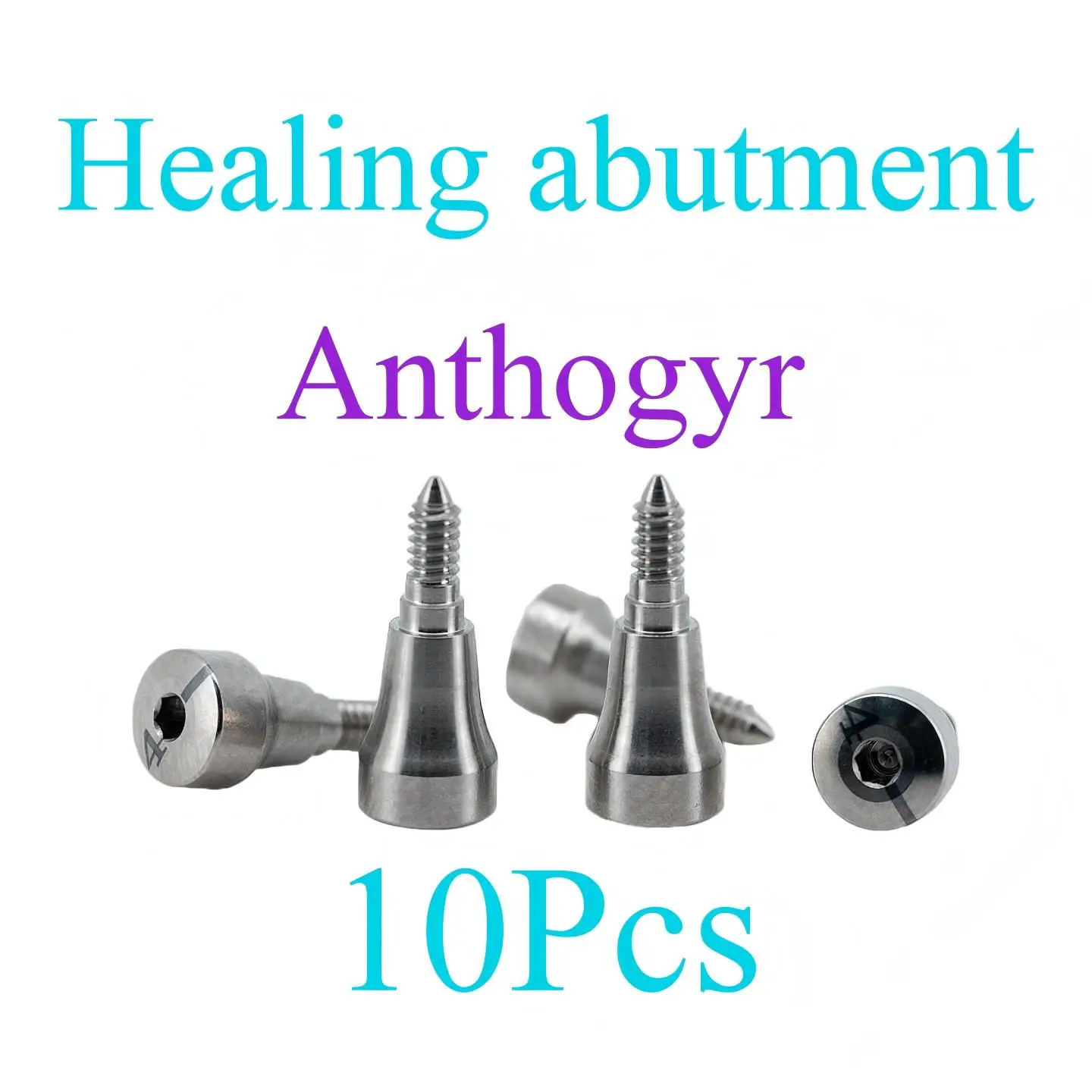 10Pcs Dental Implant Healing Abutments Fits Anthogyr System Titanium Gingival Former Emergence Profile Cap Screws Restorations
