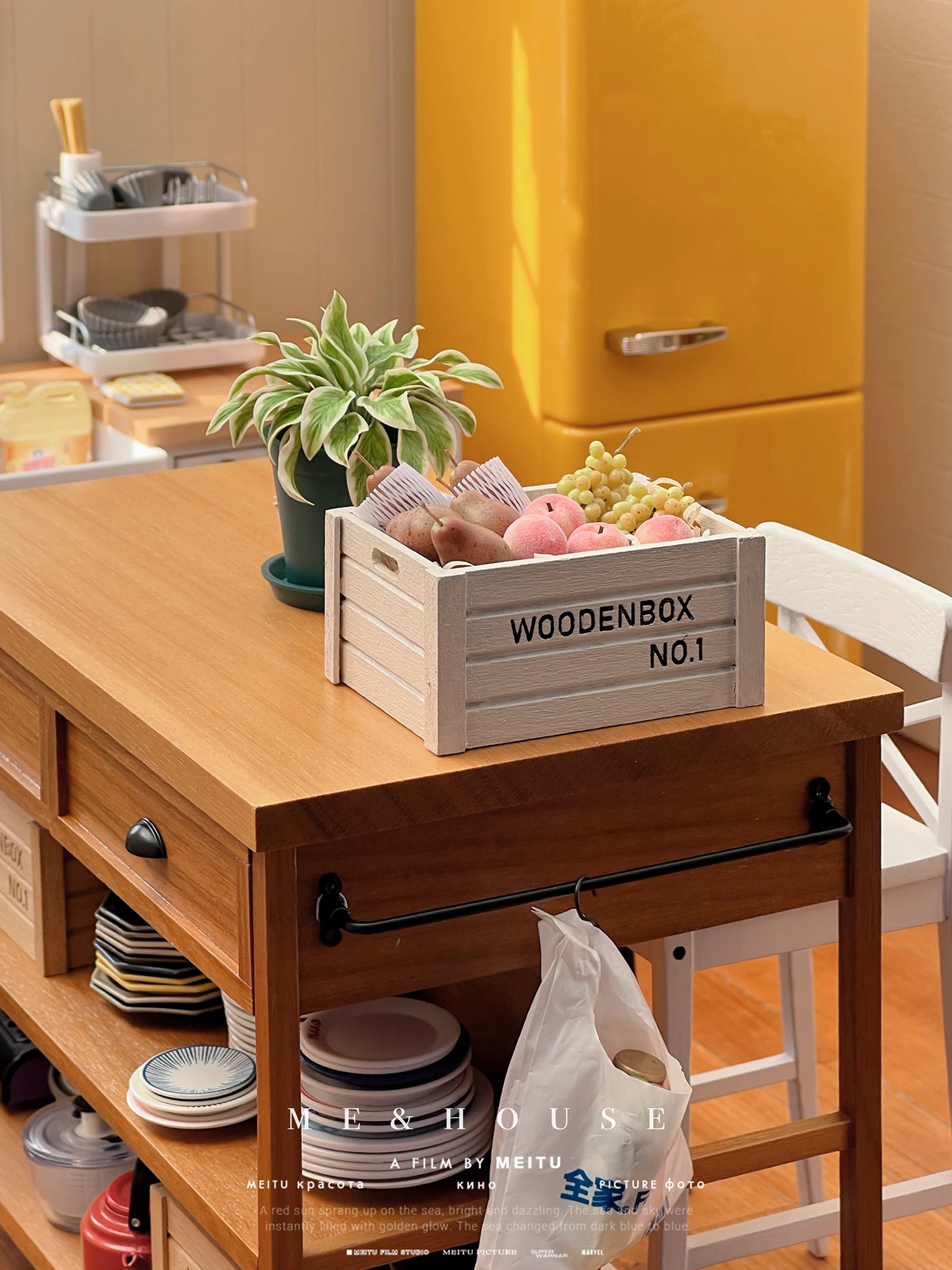 1/6 인형 집 모델 가구 액세서리, 미니 모델 보관, 나무 상자