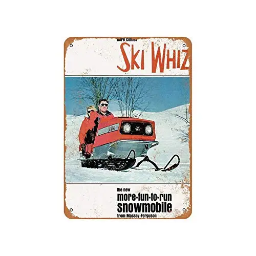 Tin Sign For 8x12 Metal Sign-Vintage Look Massey-Ferguson Ski Whiz Snowmobile Wall Art Decor sign