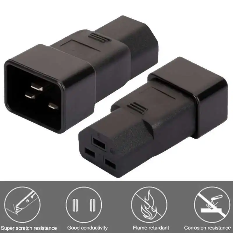 PDU UPS IEC320 Male C19 Socket To Female C20 Plug Converter AC Power Adapter Connector