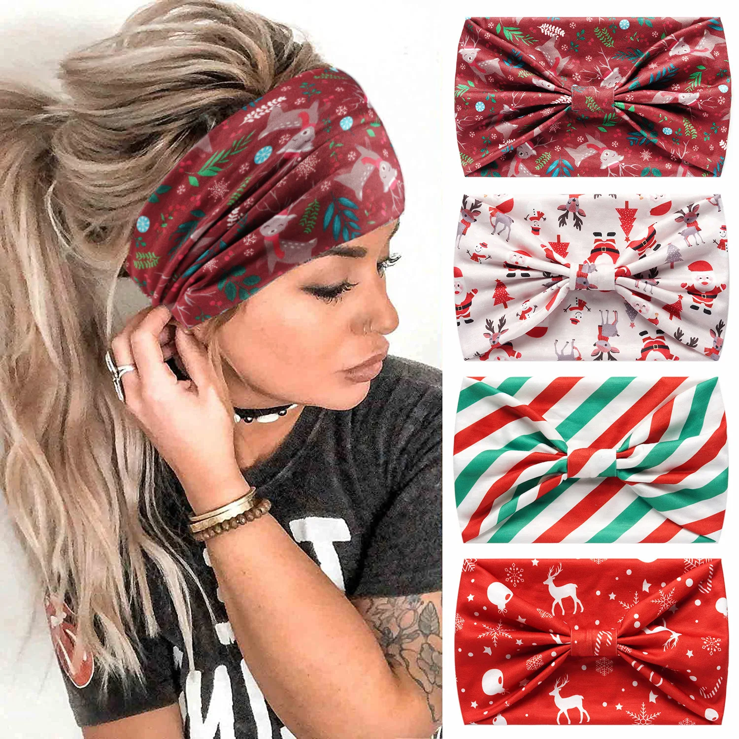 Fashion Europe Halloween Christmas Hair Bandwidth Version Yoga Sports Headband Pumpkin Skull Ghost Holiday Headband Girl