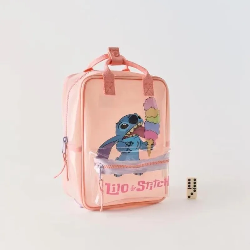 Disney new cartoon Stitch fashionable and cute children\'s schoolbag casual and versatile transparent mini kindergarten backpack