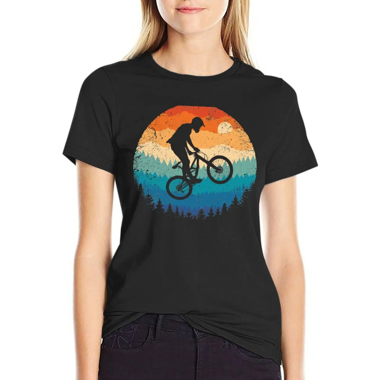 Mountain Biking Retro T-Shirt funny korean fashion tees lady clothes western t-shirt dress for Women