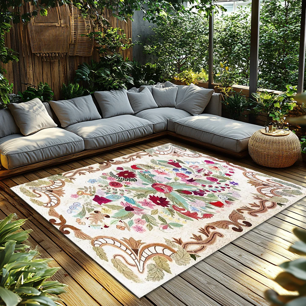 unframed Vintage Floral Doormat Washable Indoor Outdoor Rug Entrance Mat Farmhouse Welcome Mat Home Decor Area Rug Non Slip Floo