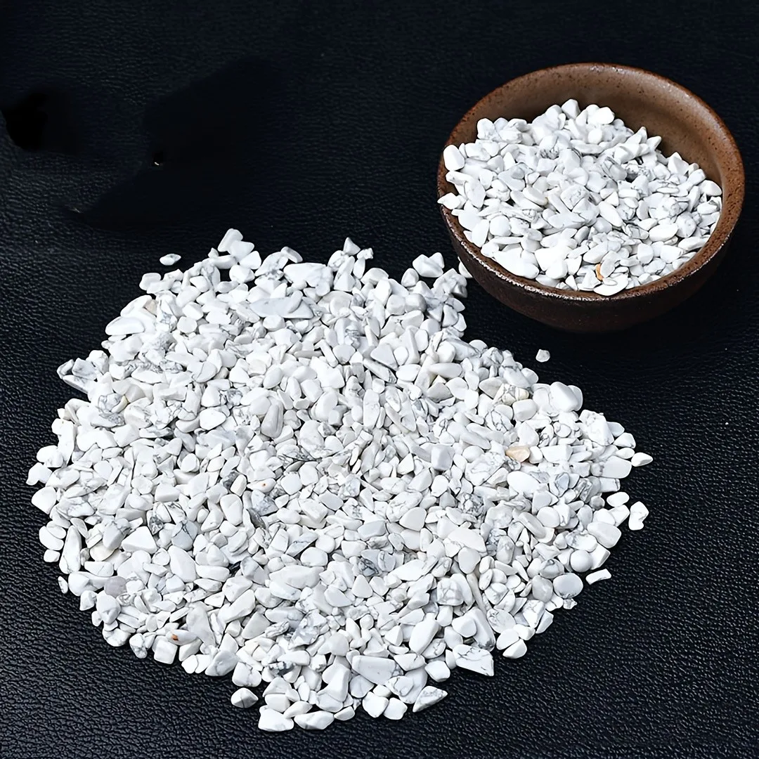 3-12 مللي متر رقائق كريستال Howlite المطحونة الطبيعية ، رقائق الأحجار الكريمة ، Howlite الأبيض الطبيعي ، رقائق الأحجار الكريمة Howlite البيضاء