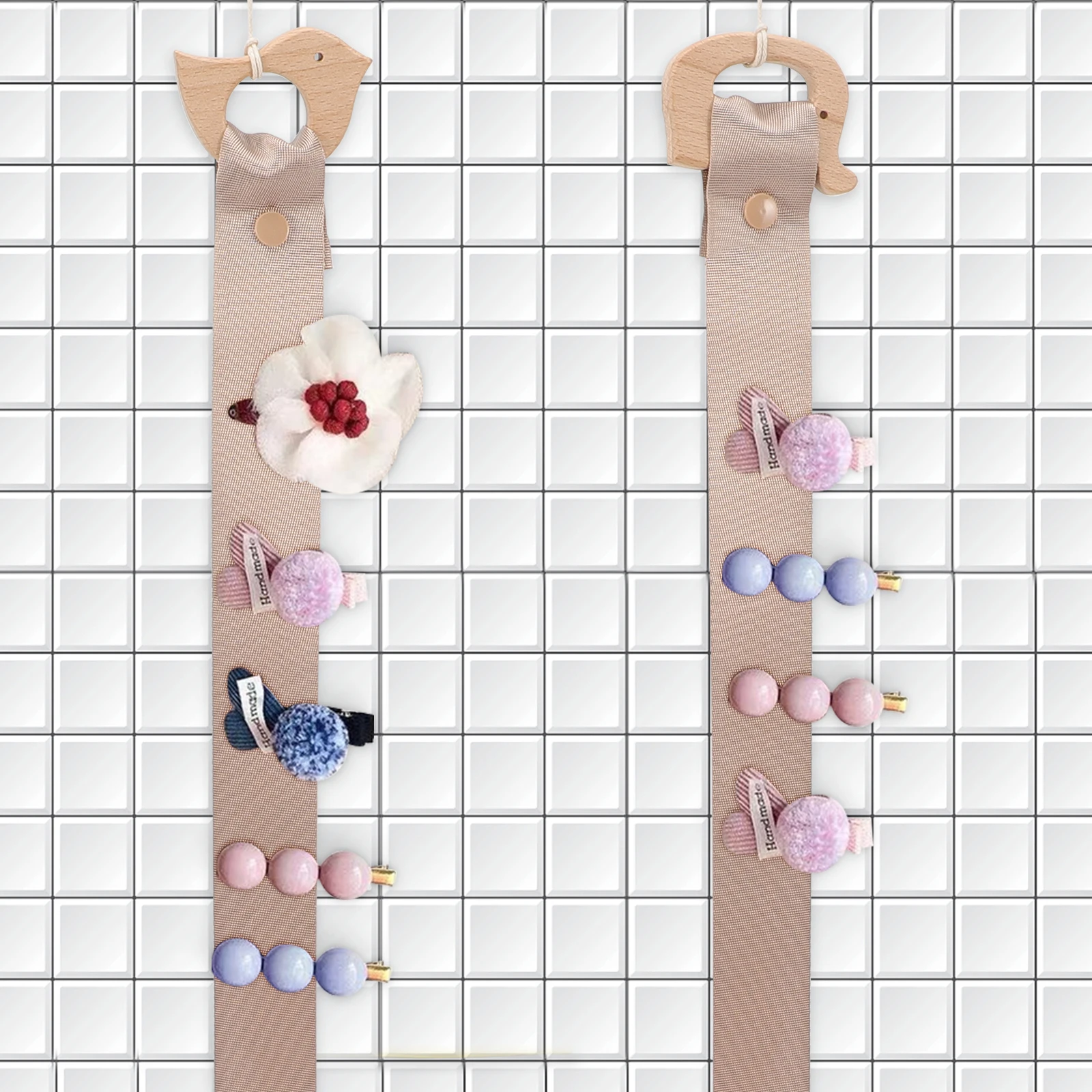 

2pcs Wooden Animal Hair Clip Organizer Bow Holder For Girls Headband Holder Accessory Hanging Room Decoration Gift Headband