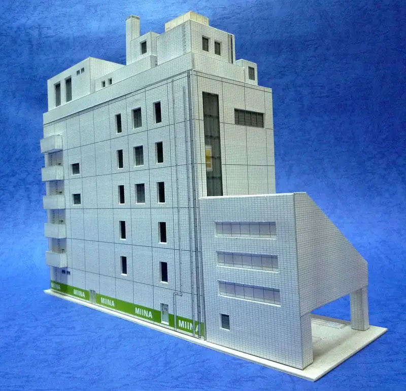 1:150 N-Scale Japanese Building Diorama 3D Paper Model Scene DIY Handmade Ornaments shopping mall