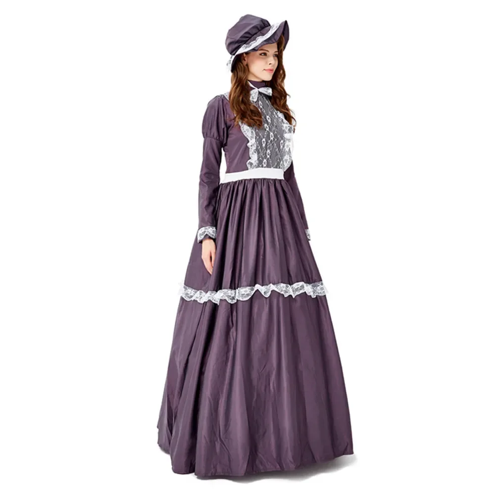 Fiesta de Halloween Susan B Anthony Prairie Lady Cosplay disfraz temático histórico pueblo Colonial granja Rural vestido de casa para mujer