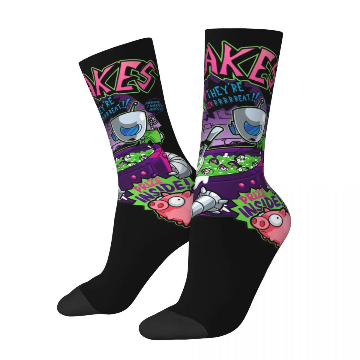 New Male Men Socks Casual Invader Flakes Invader Zim Sock Graphic Women Sock Spring Summer Autumn Winter