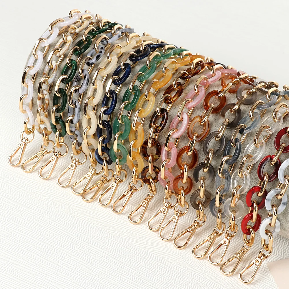 สายคล้องกระเป๋าอะคริลิคหลากสี สายถอดเปลี่ยนได้ สายสะพายกระเป๋าถือ สายรัดกระเป๋าเรซิ่น สายสะพายข้าง DIY อุปกรณ์เสริมกระเป๋า