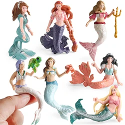 Oenux Beauty Fish Princess Mermaid Action Figures Model Elves Elf Pegasus Animal Figurines Doll Kid Toy Girl Gift Cake Toppers