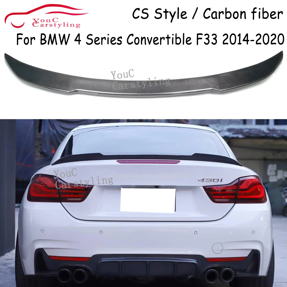 

F33 Spoiler Carbon Fiber CS Style For BMW 4 Series F33 & M4 F83 2-door Convertible 420i 428i 430i 435i Trunk Lip