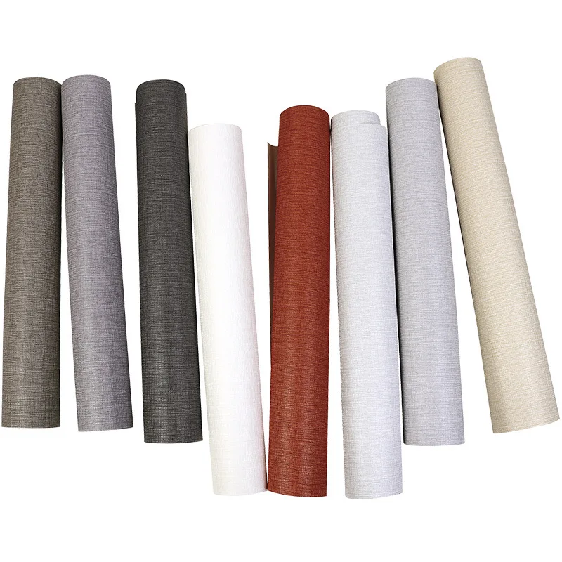 Nordic Solid Color Gray Fabric Linen Wallpaper Modern Simple Japanese Style Living Room Bedroom Wall Paper Non Self Adhesive