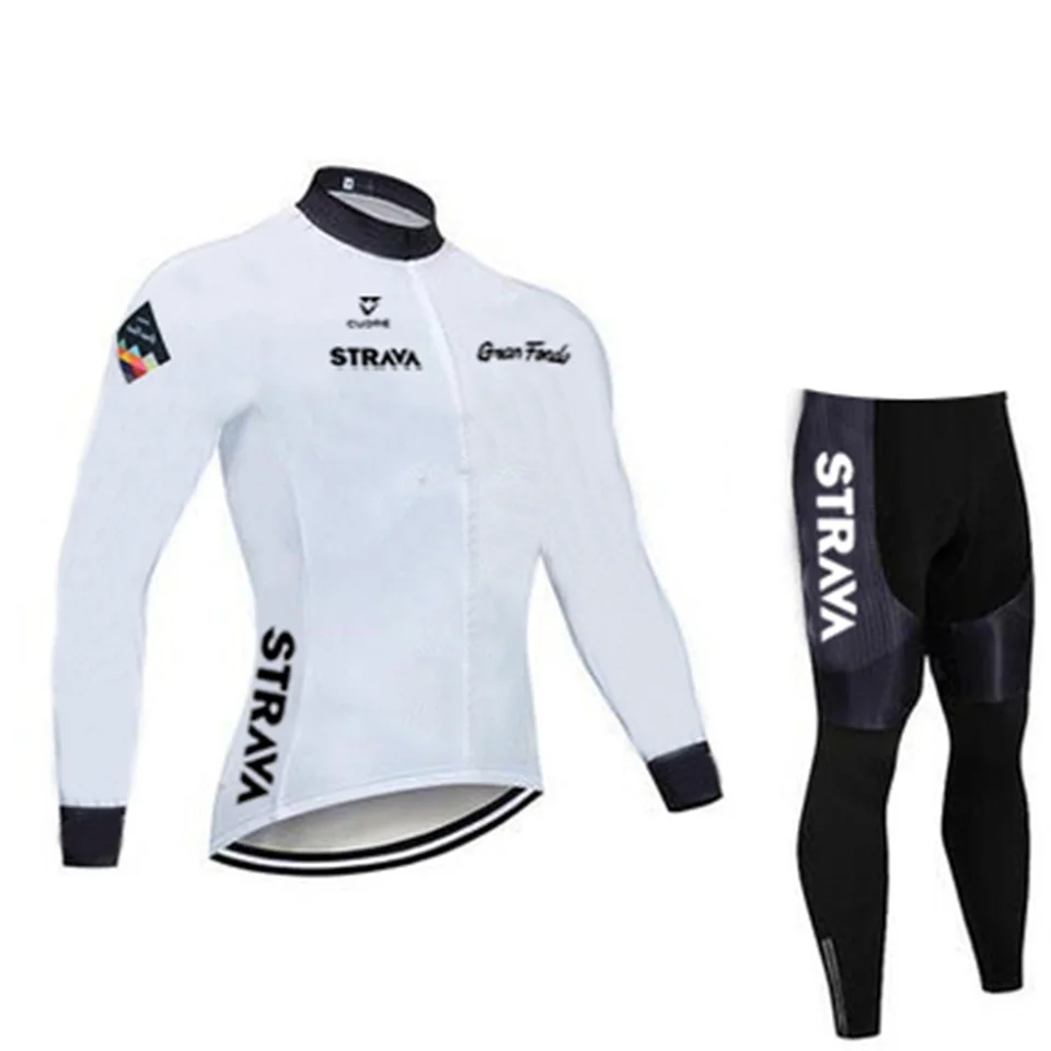 CUDRE STRAVA Men\'s Cycling Clothing Winter Set Racing Bike Jerseys Long Padding Long Sleeve Cycling Jersey Man Road Bikes Mtb