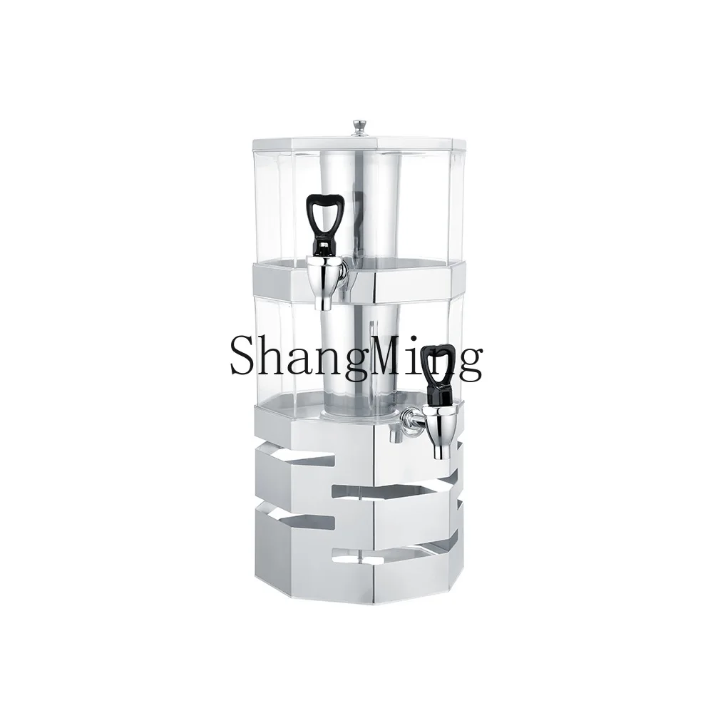 

XH stainless steel juice tripod golden octagonal stacked beverage machine juicer hotel commercial juice bucket hot and cold
