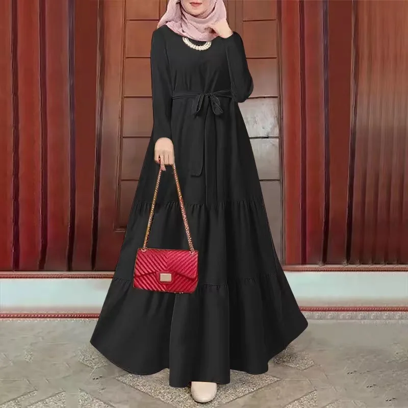 Abaya a maniche lunghe stampato per le donne Robe Femme Musulmane Dubai Abaya Caftano Turchia Islam Abito musulmano Caftano MarocaS Abiti