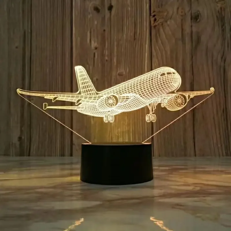 

1pc Aircraft Model 3D Night Light, USB Interface, Flying Enthusiasts Collection of Gift Table Lights, Holiday Decorative Lights.