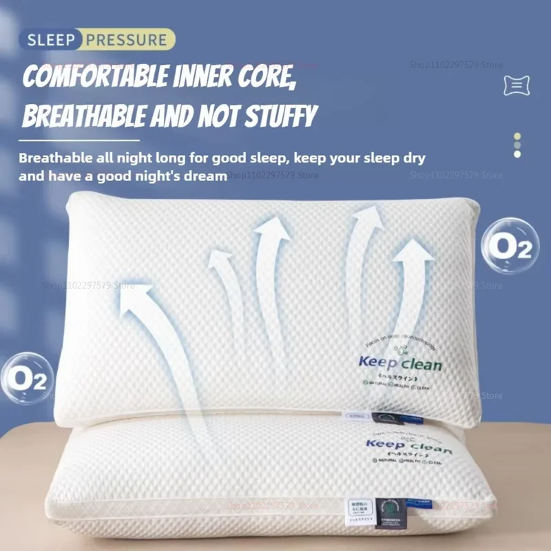 وسائد سرير من إسفنج الذاكرة، وسادة للنوم على الجانب والظهر، وسادة لتخفيف آلام الرقبة، غطاء قابل للغسل وقابل للإزالة، ناعمة، بيضاء