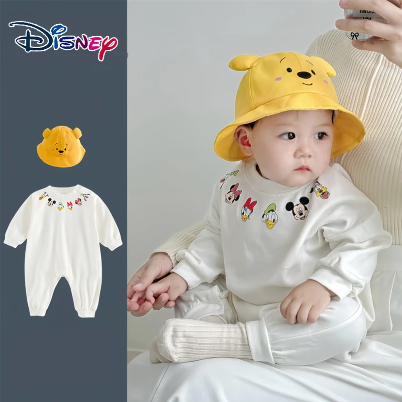 

Disney Cartoon Winnie The Pooh Baby Jumpsuit Autumn Trend Soft Velvet Cotton Long Sleeve Clothing Newborn Baby Crawl Suit