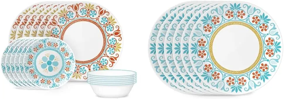 

Terracotta Dreams Dinnerware Set for 6, 18 Pieces & Terracotta Dreams Salad Plate Set for 6 | 8.5 Inch Kitchen Plate Set