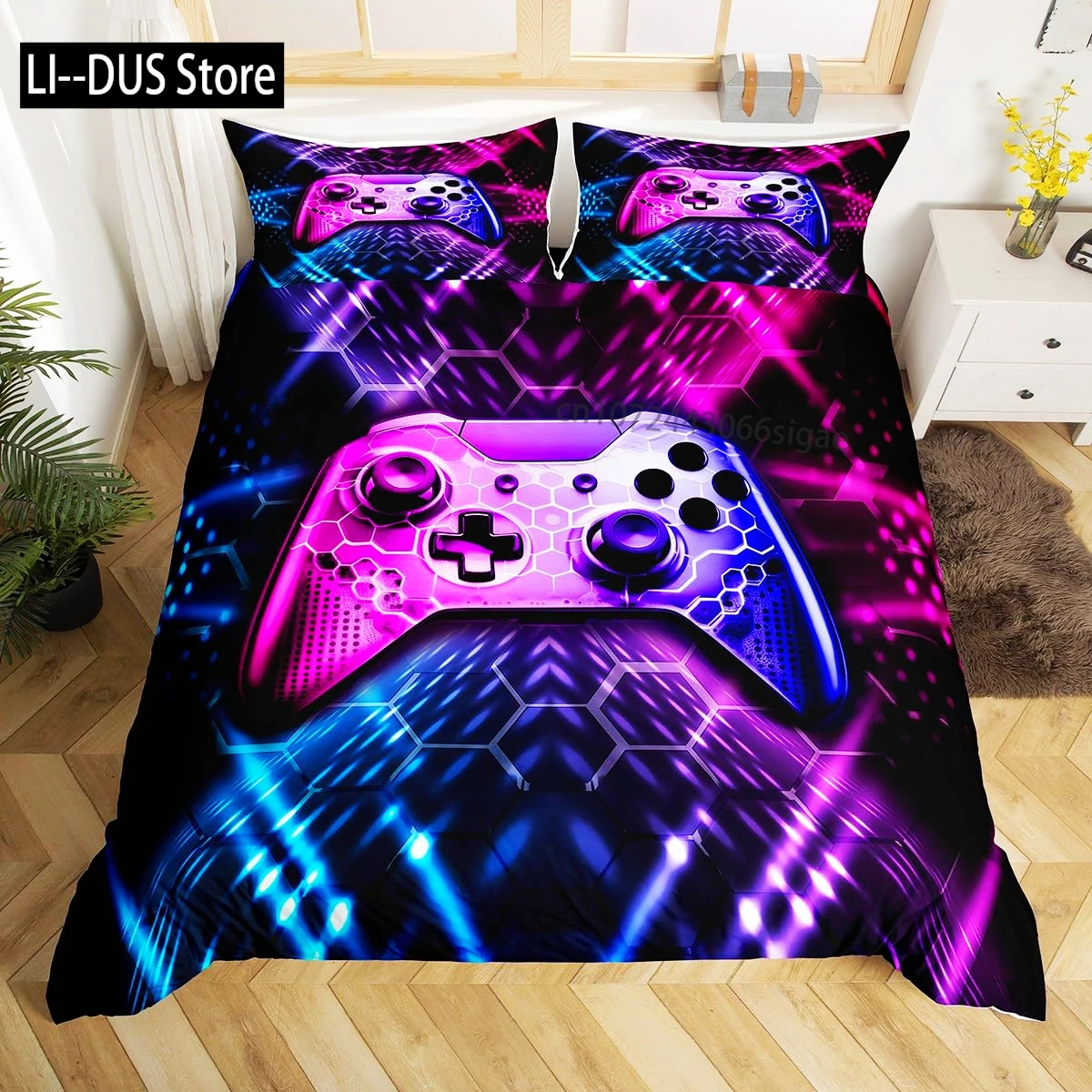 

Cool Basketball Bedding Set, Neon Gradient Duvet Cover for Kids Teen Boys Girls, Comforter Cover Decor Room, Quilt Cover 3pcs