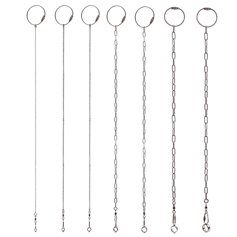 Stainless Steel Parrot Leg Ring with Chain Bird Ankle Foot Chain Ring Anti Bite Wire Rope Outdoor Flying Training Accessories view 3
