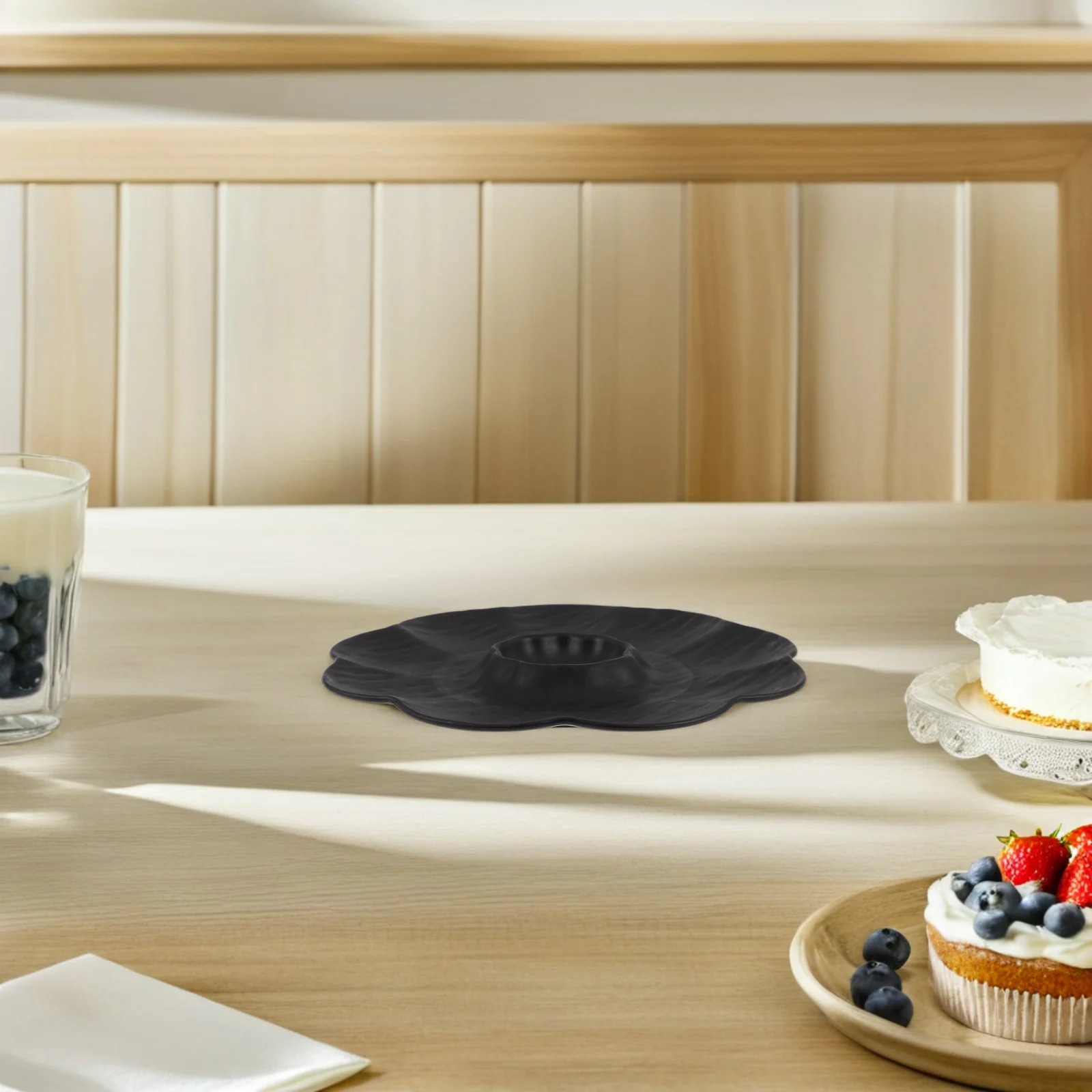 3Pcs Multifunctional Dinner Plate Dumpling Plate with Dipping Saucer Sushi Serving Tray Vinegar Dish Snack Plates Plastic Saucer