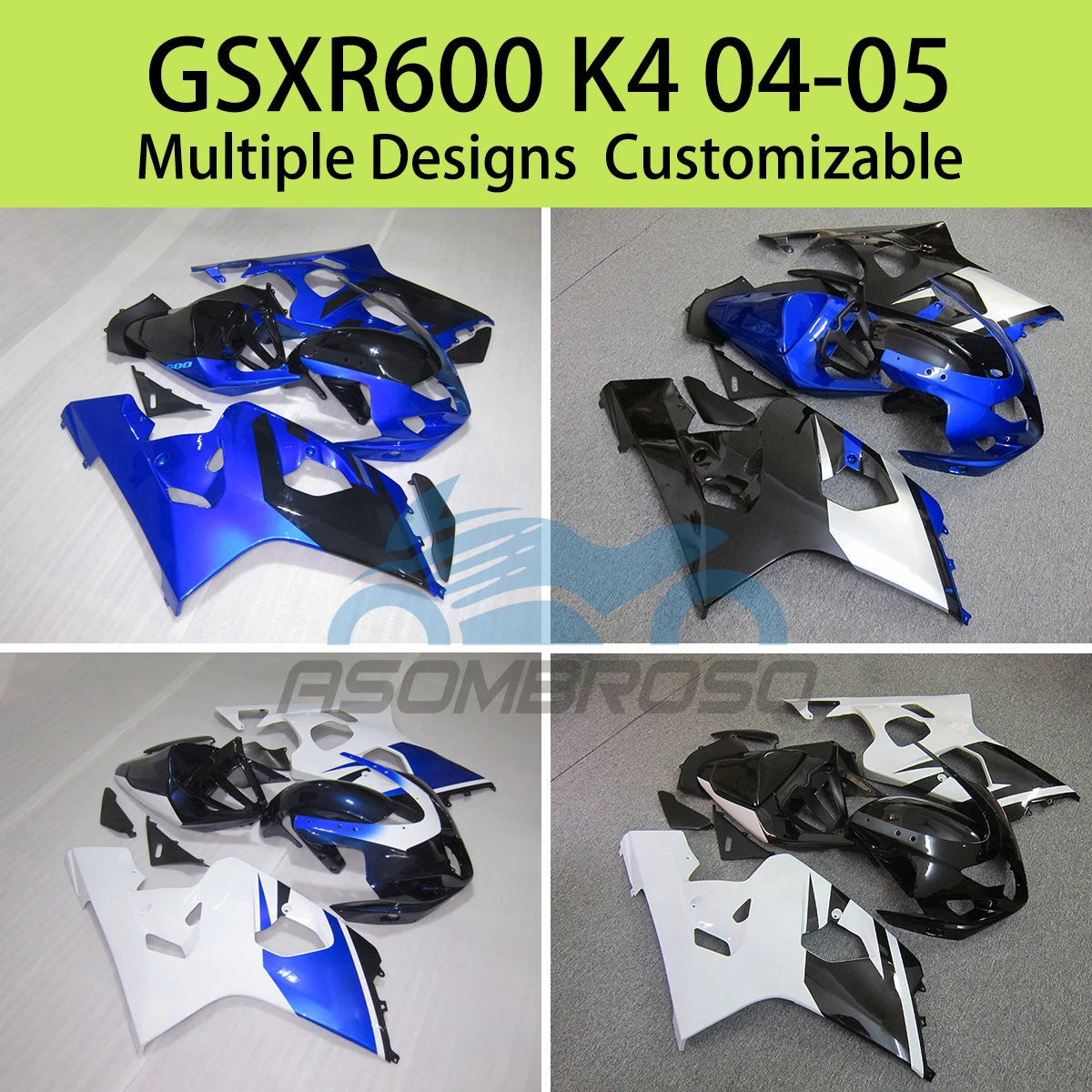 

GSXR 600 750 04 05 Body Works Cover Fairings for SUZUKI GSXR600 GSXR750 K4 2004 2005 ABS Injection Accessory Fairing Kit