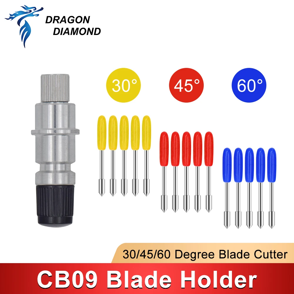 DRAGON DIAMOND 5/10 PCS 30/45/60 Degree CB09 Cutting Blades 1Pc Graphtec CB09 Blade Holder For Vinyl Plotter Cutter