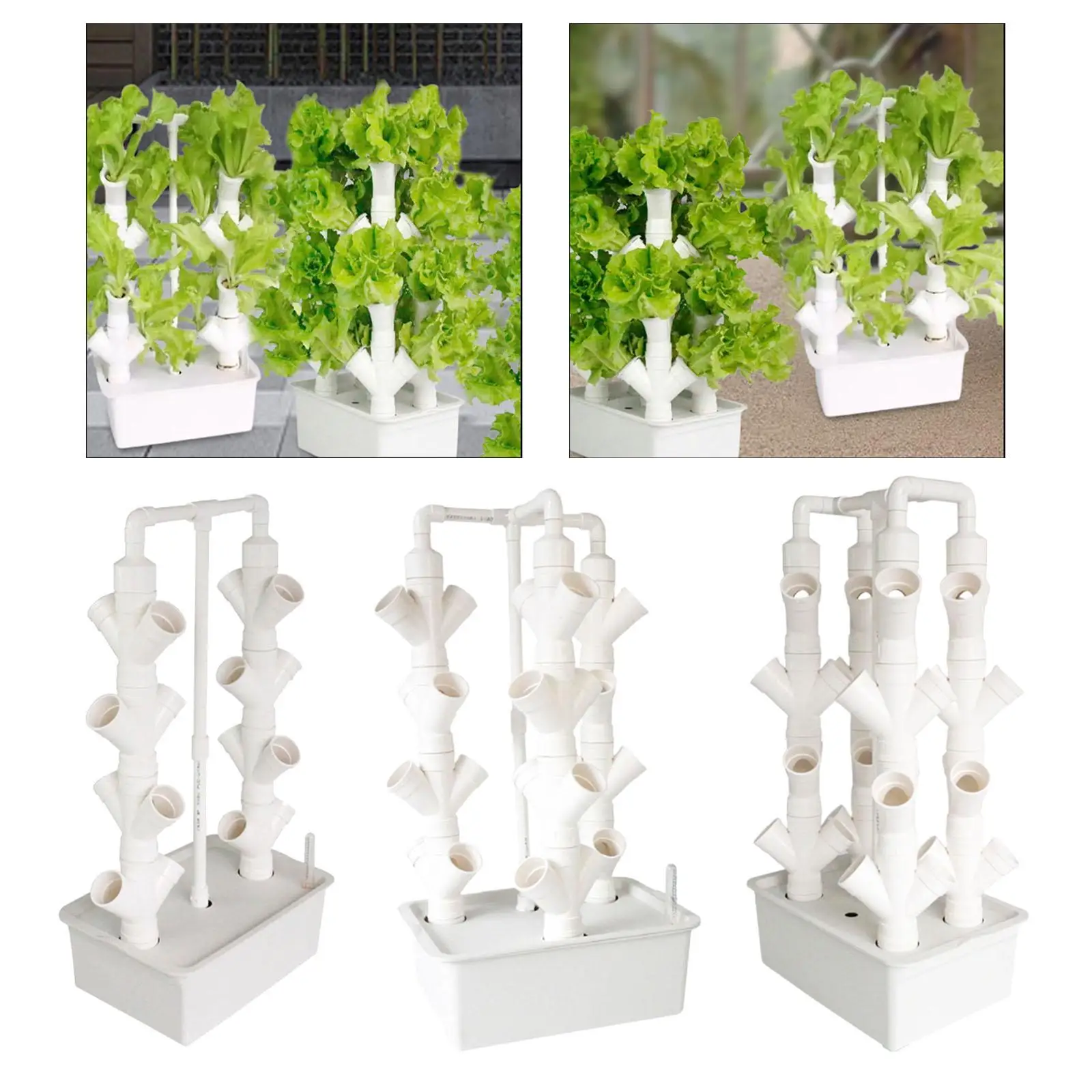 Hydroponics Growing System Vertical Planter Stable Wear Resistant Germinating Container Vegetable Plant Tower (US Standard)