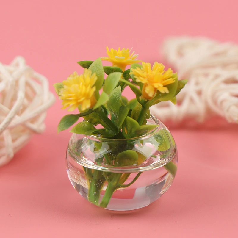 1PC 1:12 Dollhouse Miniature Flower Green Potted Plant For Home Decoration Simulation Potted Plants Dollhouse Accessories