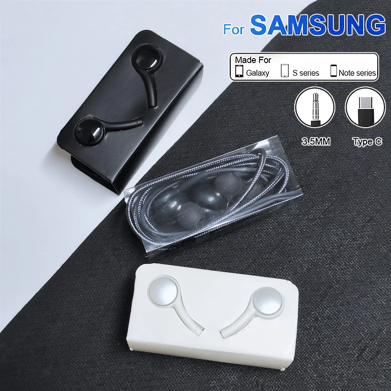 Original Type C Wired Earphone For Samsung Galaxy S23 S21 S22 Ultra Plus 3.5 mm Earbuds Headphones A54 A34 A53 A53 Accessories