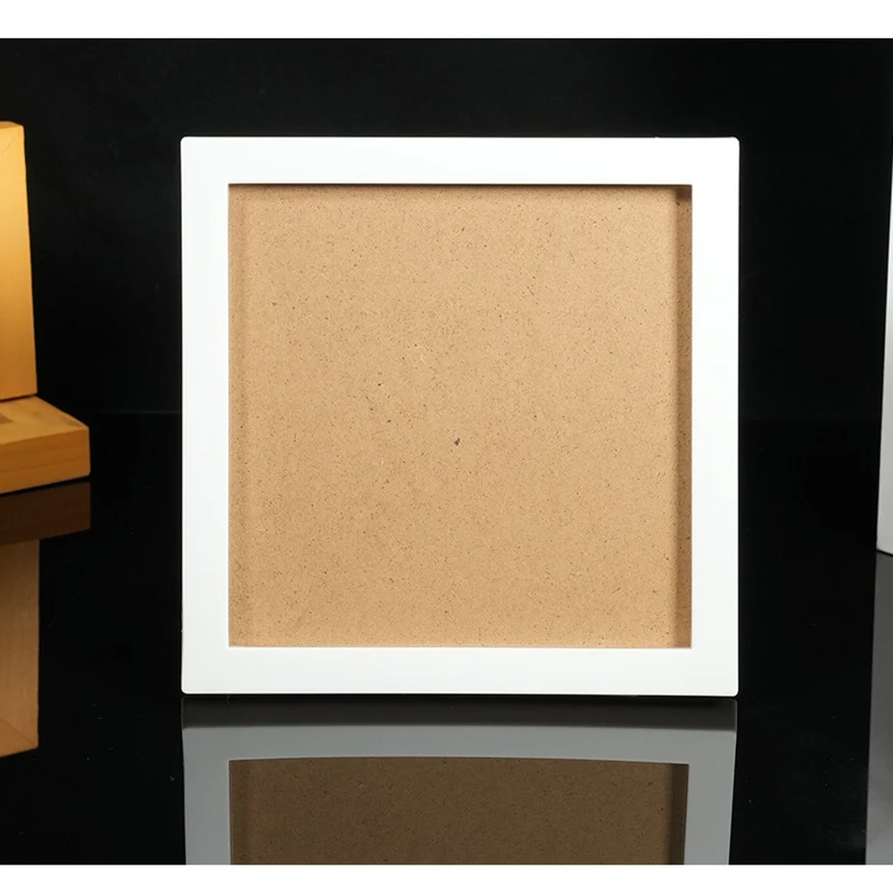 2Pcs 19cm PVC Photo Frame Square Round Photo Frame Ornament Plastic Craft Frame DIY Craft Children Artwork Modern Photo
