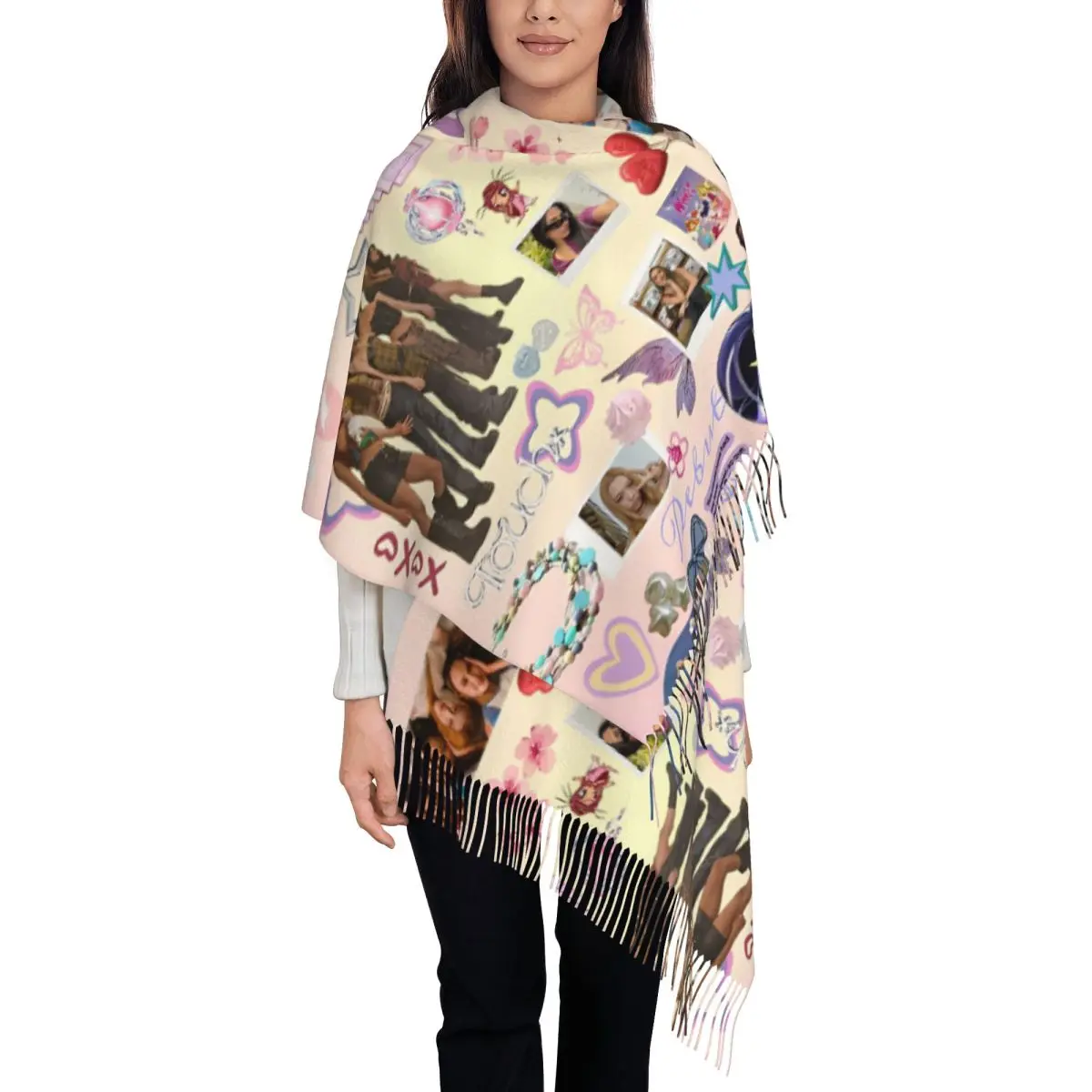 

Katseye Kpop Idol шали для женщин зимний длинный мягкий шарф корейский стиль шейный платок шаль шарфы